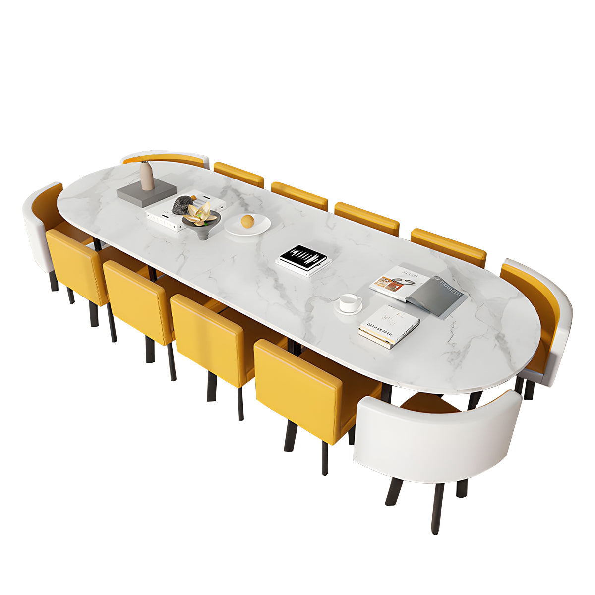 Oval White Conference Table Simple Modern