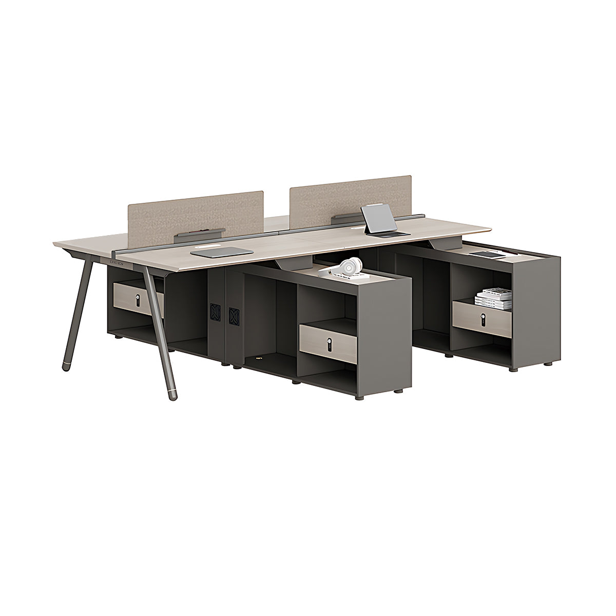 Stylish and Practical Office Staff Desk with Privacy Panel