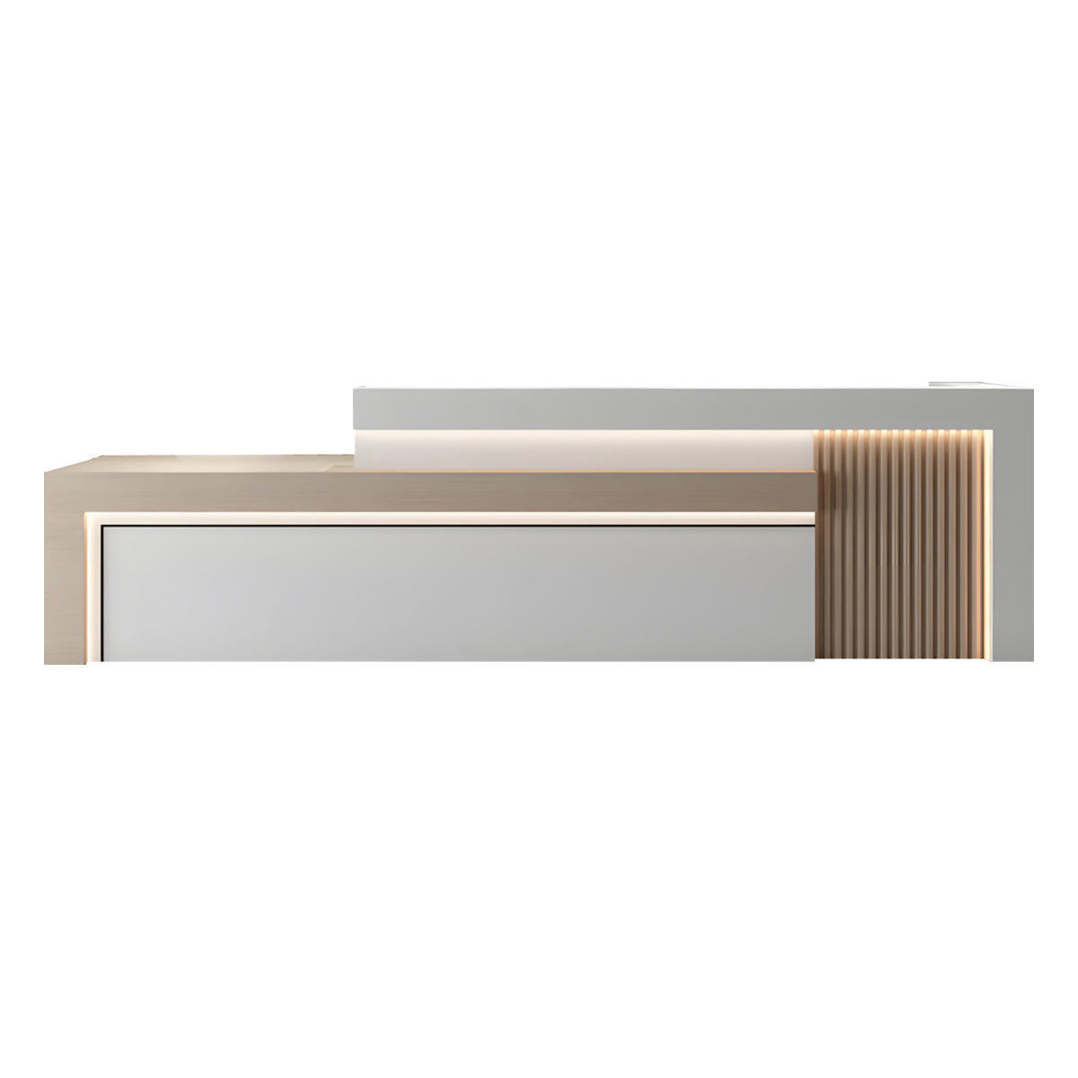 Modern Reception Desk 63–134 in Wide with Lockable Drawers, Transaction Counter, Marble Top & for Office Lobby（Stock Items）