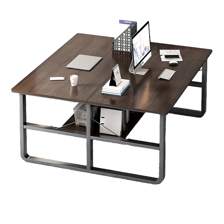 Simple  Office Desk with Partition for Staff, Freely Customizable, U Shaped Bracket