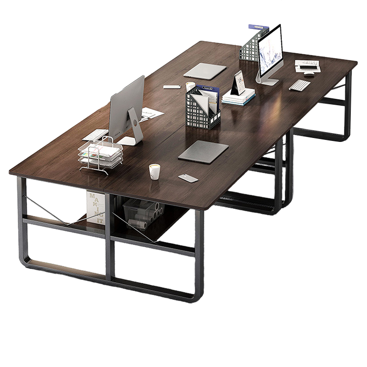 Simple  Office Desk with Partition for Staff, Freely Customizable, U Shaped Bracket