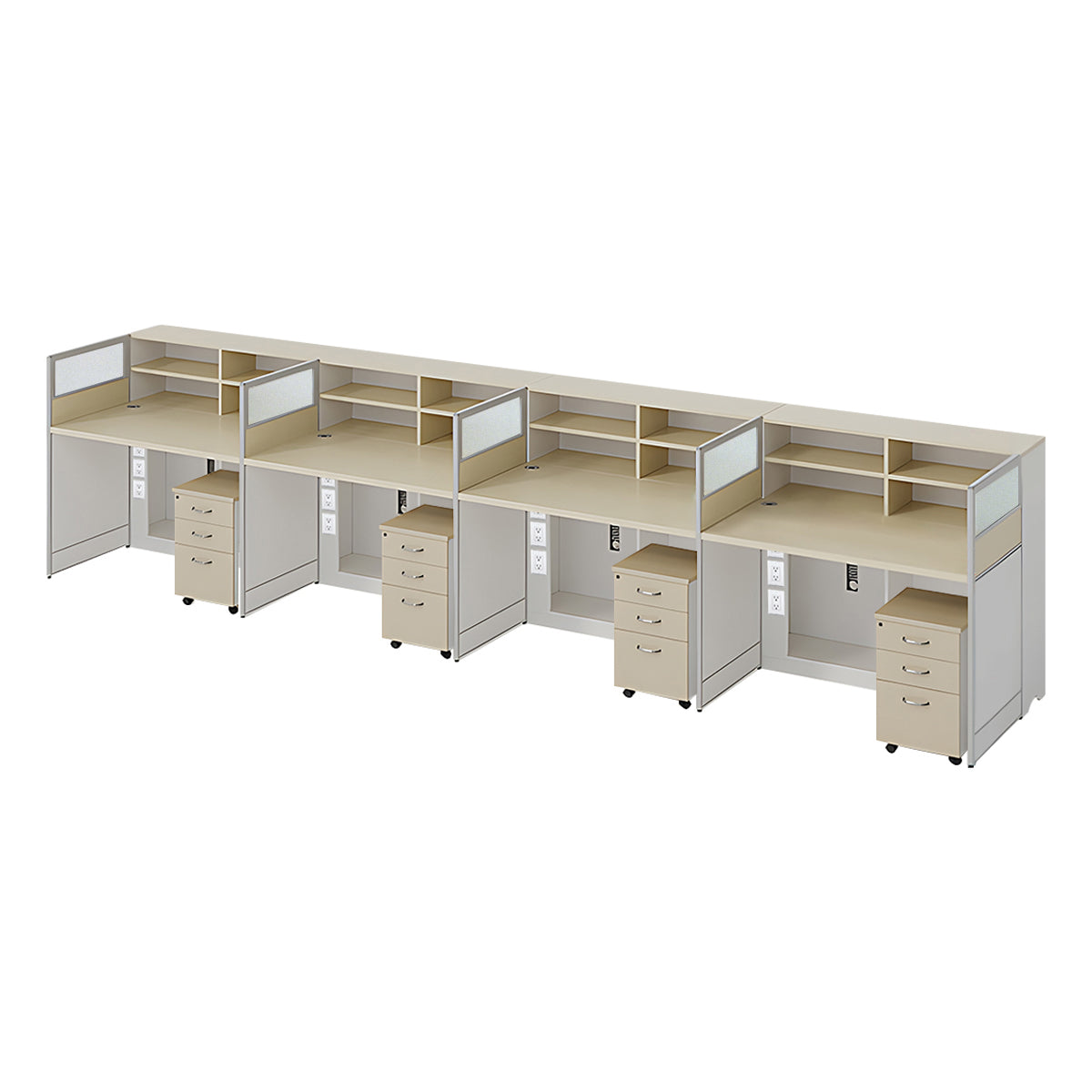 Stylish Ergonomic Office Desk with Semi-Transparent Partition Screen