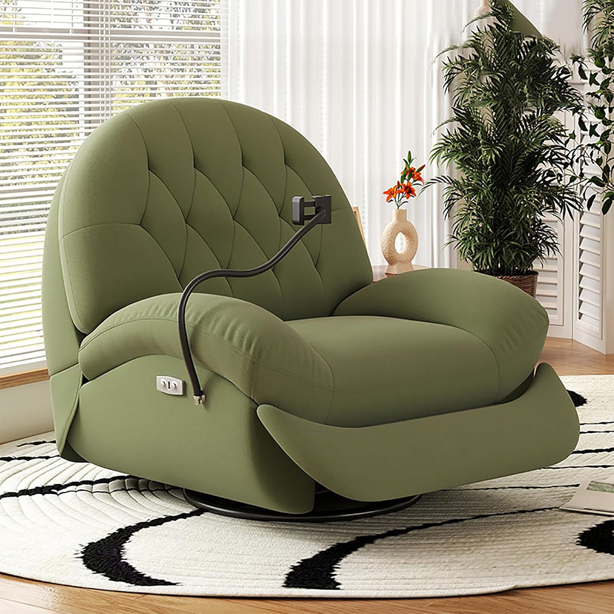 Multi-Functional Semi-Circular Backrest Recliner Sofa with Phone Holder