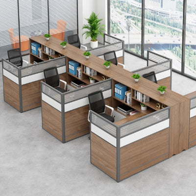 Modern Simple Partitioned Multiperson Staff Desk