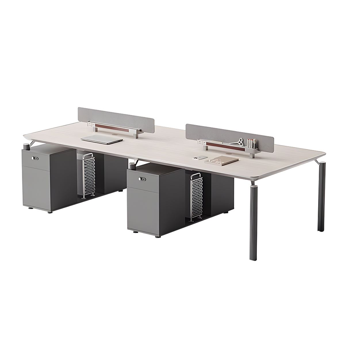 High-End Fashionable Office Desk with Privacy Panels and Sturdy, Practical Legs