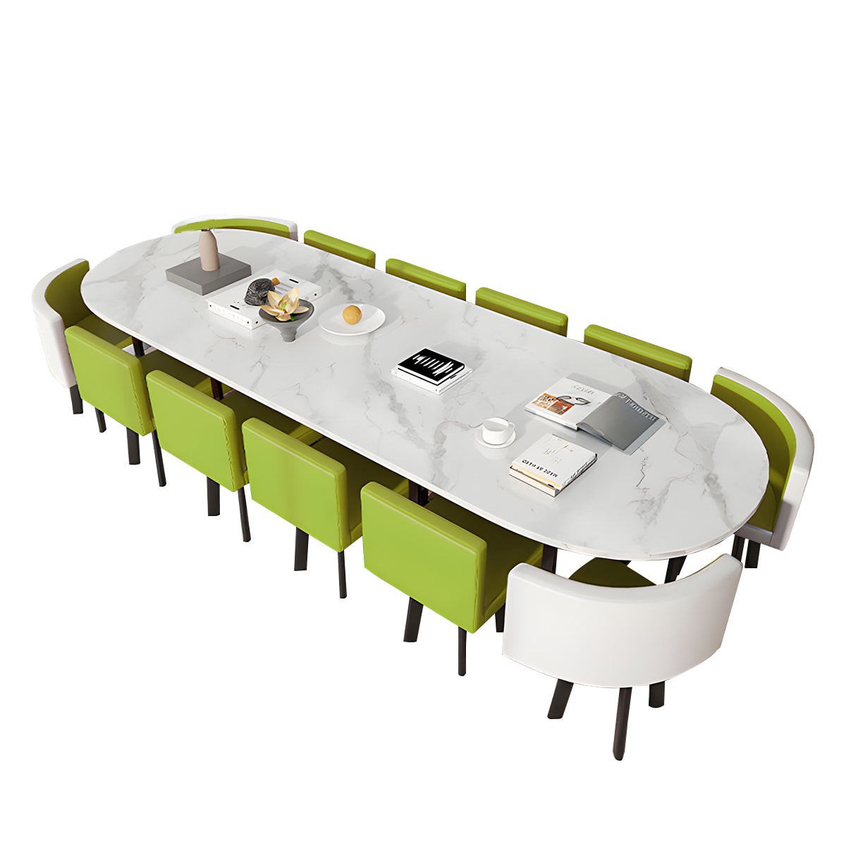 Oval White Conference Table Simple Modern