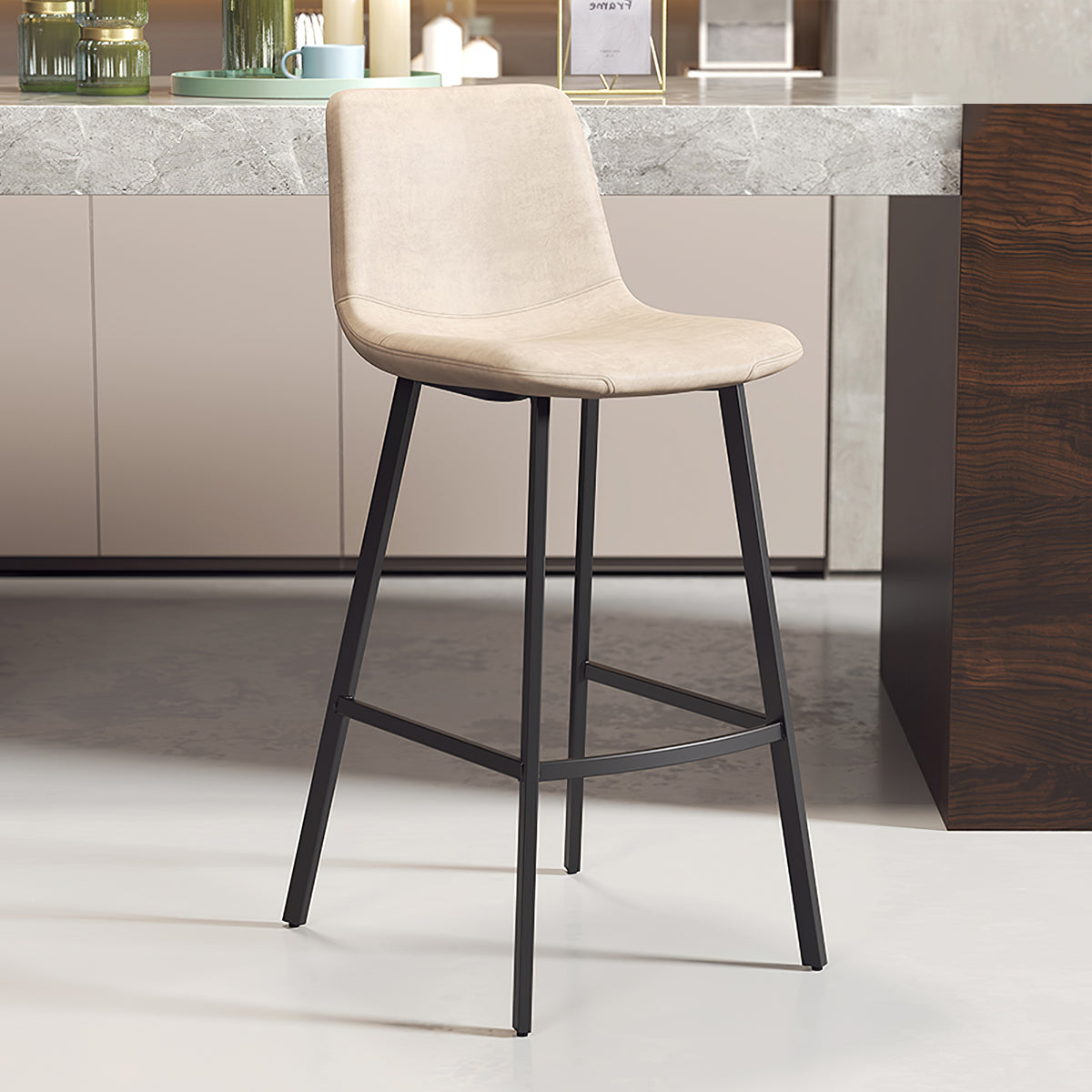 Luxury Iron Bar Stool with Backrest for Cafes and Home