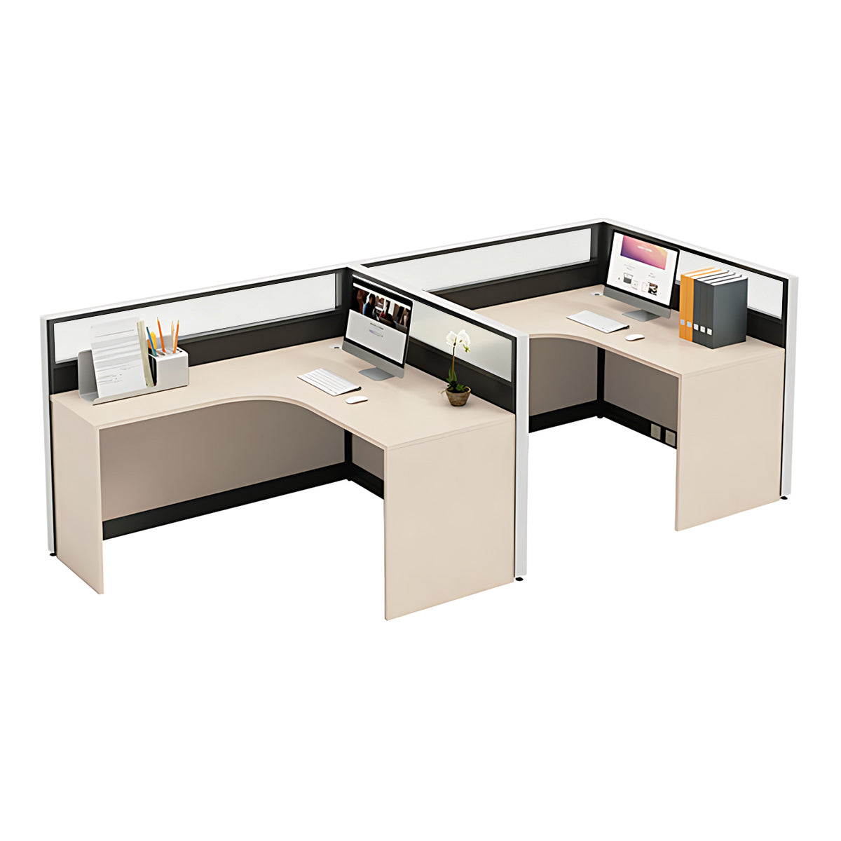 Modern Minimalist L-Shaped Office Desk 49–149 in Wide with Cable Management, Lockable Drawers, Steel Frame & Adjustable Height