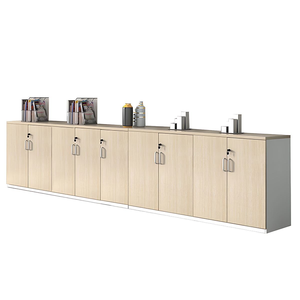 Minimalist Functional Storage Cabinet with Shelves and Drawers