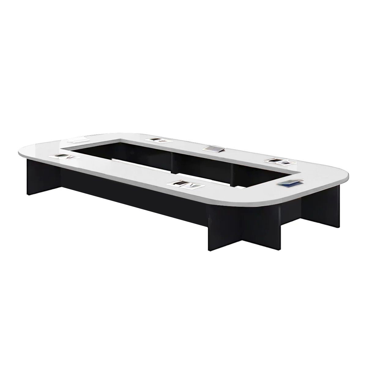 U-Shaped Conference Table 94–299 in Wide (8–25 ft) for 6–24 People with Built-In Power Outlets