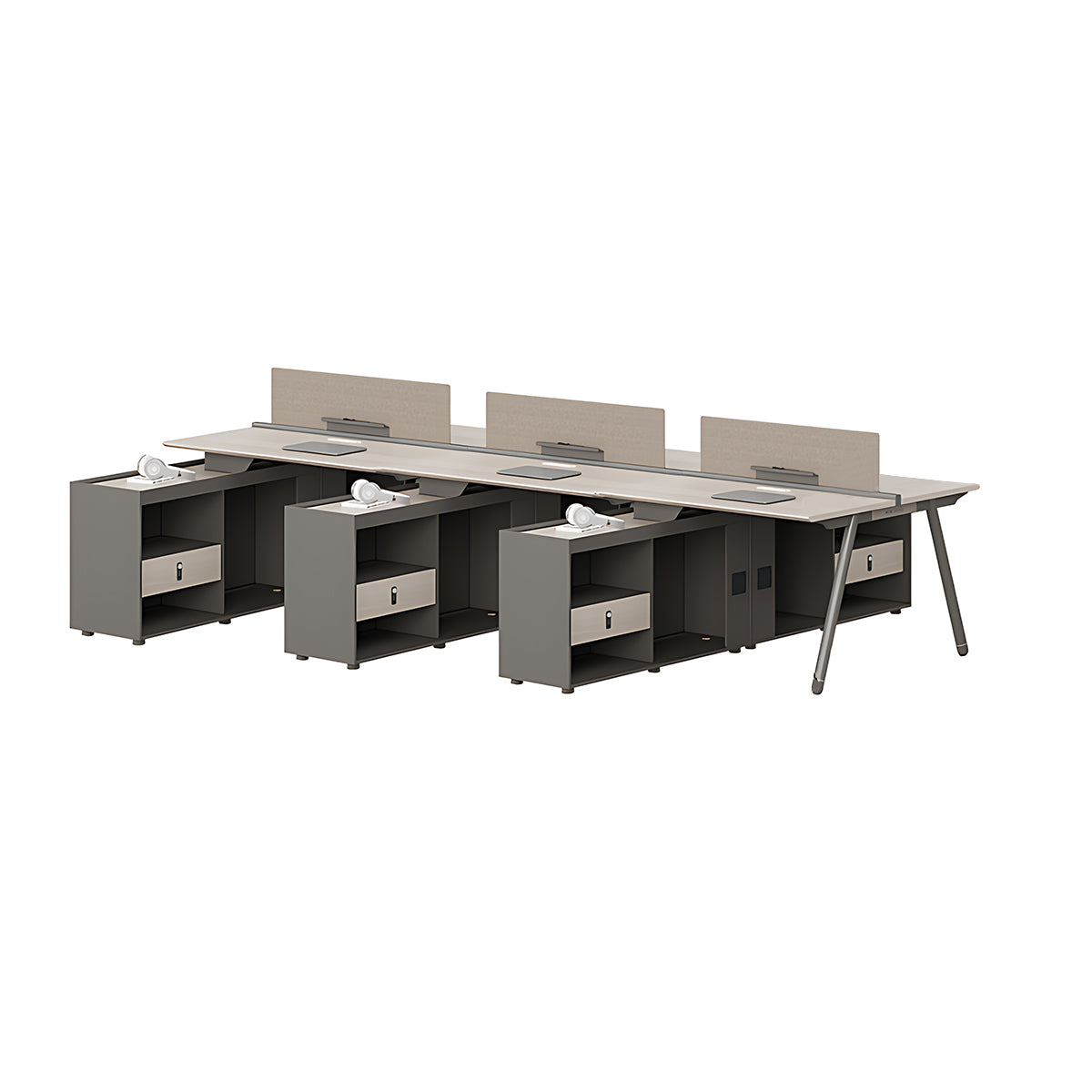 Stylish and Practical Office Staff Desk with Privacy Panel