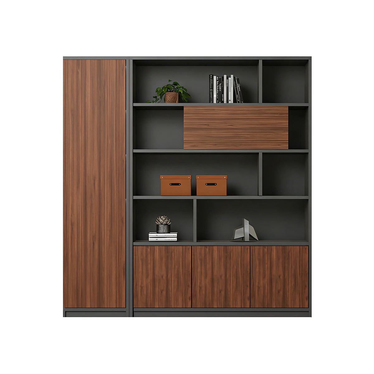 High-Capacity Storage Cabinet with Moisture-Resistant Base for Office