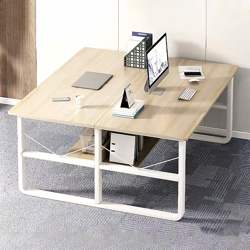 Simple  Office Desk with Partition for Staff, Freely Customizable, U Shaped Bracket