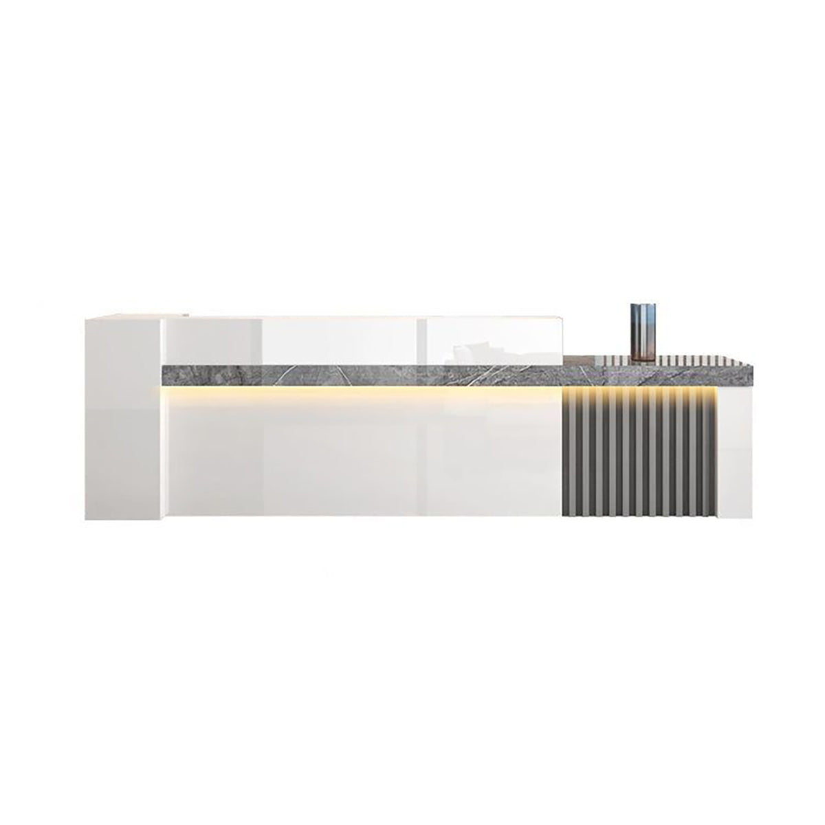 Modern Luxury Reception Desk with Counter and Integrated LED Accent Lighting