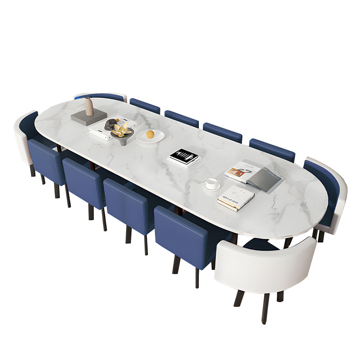 Oval White Conference Table Simple Modern