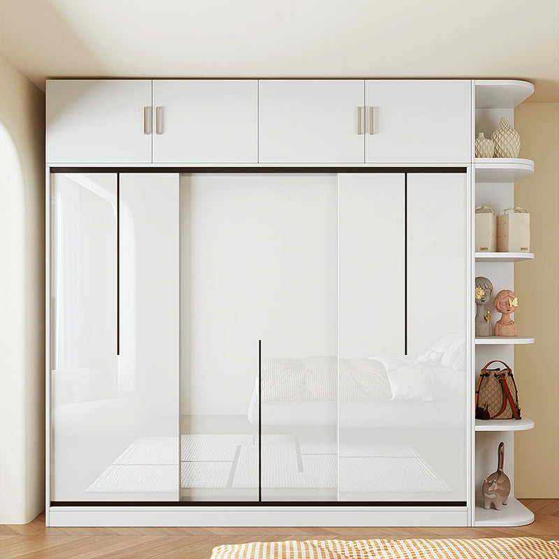Modern Bedroom Sliding Door Wardrobe with Divided Storage