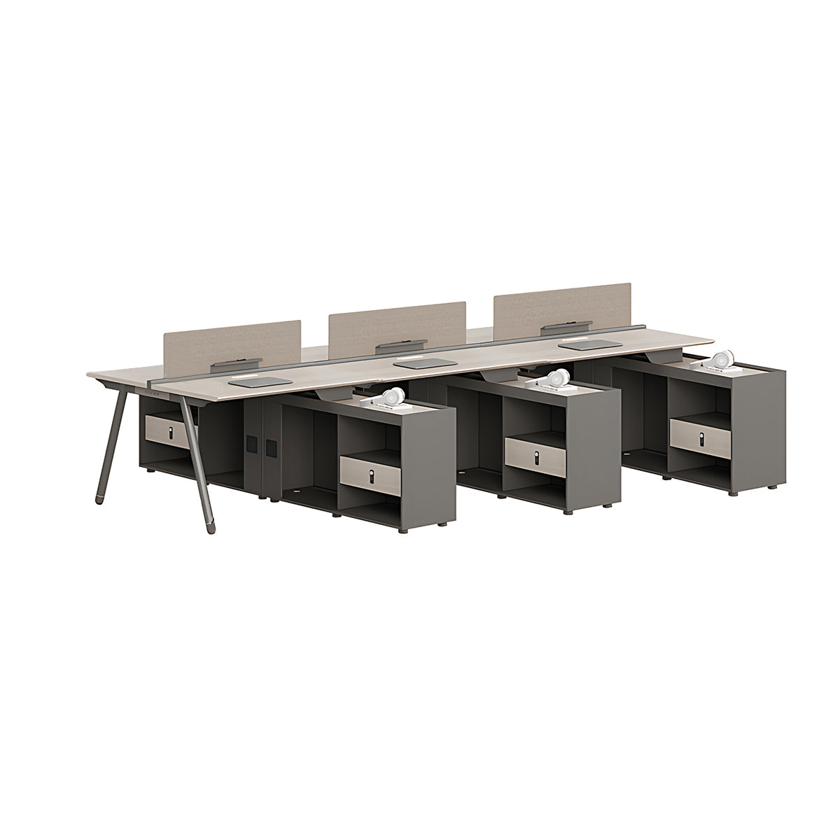 Stylish and Practical Office Staff Desk with Privacy Panel