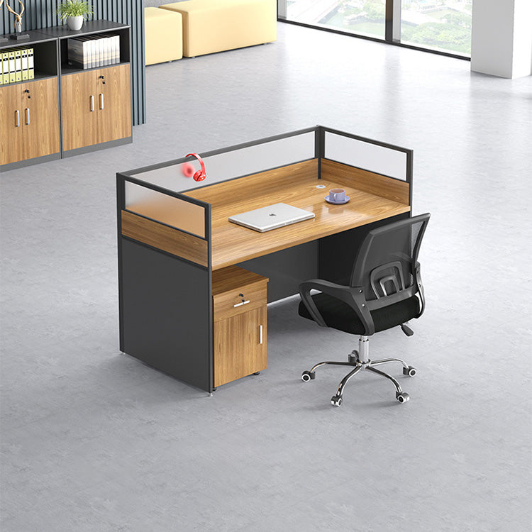 Simple Office Desk and Chair Set with Acrylic Screen