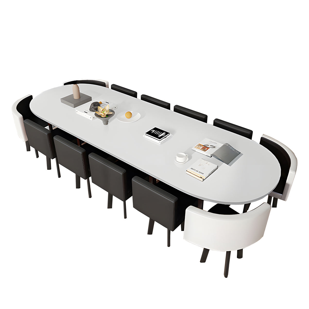 Oval White Conference Table Simple Modern