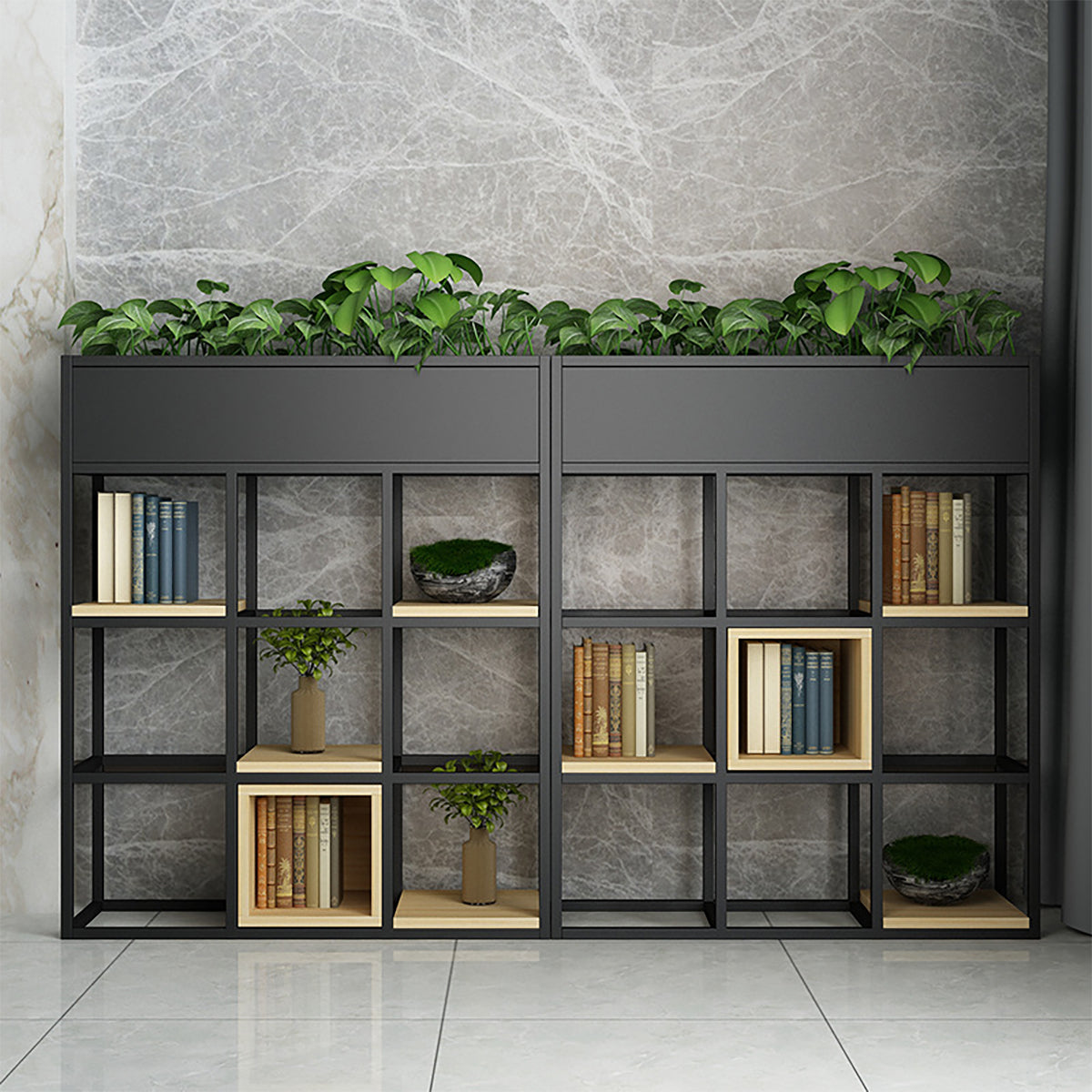 Multi-Functional Iron Frame Divider Storage Shelf for Offices & Living Room Zimasya