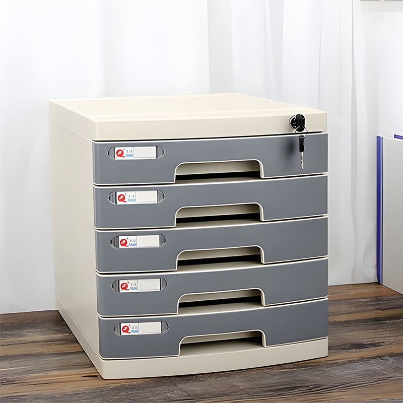 Lockable Desktop File Cabinet, Multi-layer Combination Cabinet