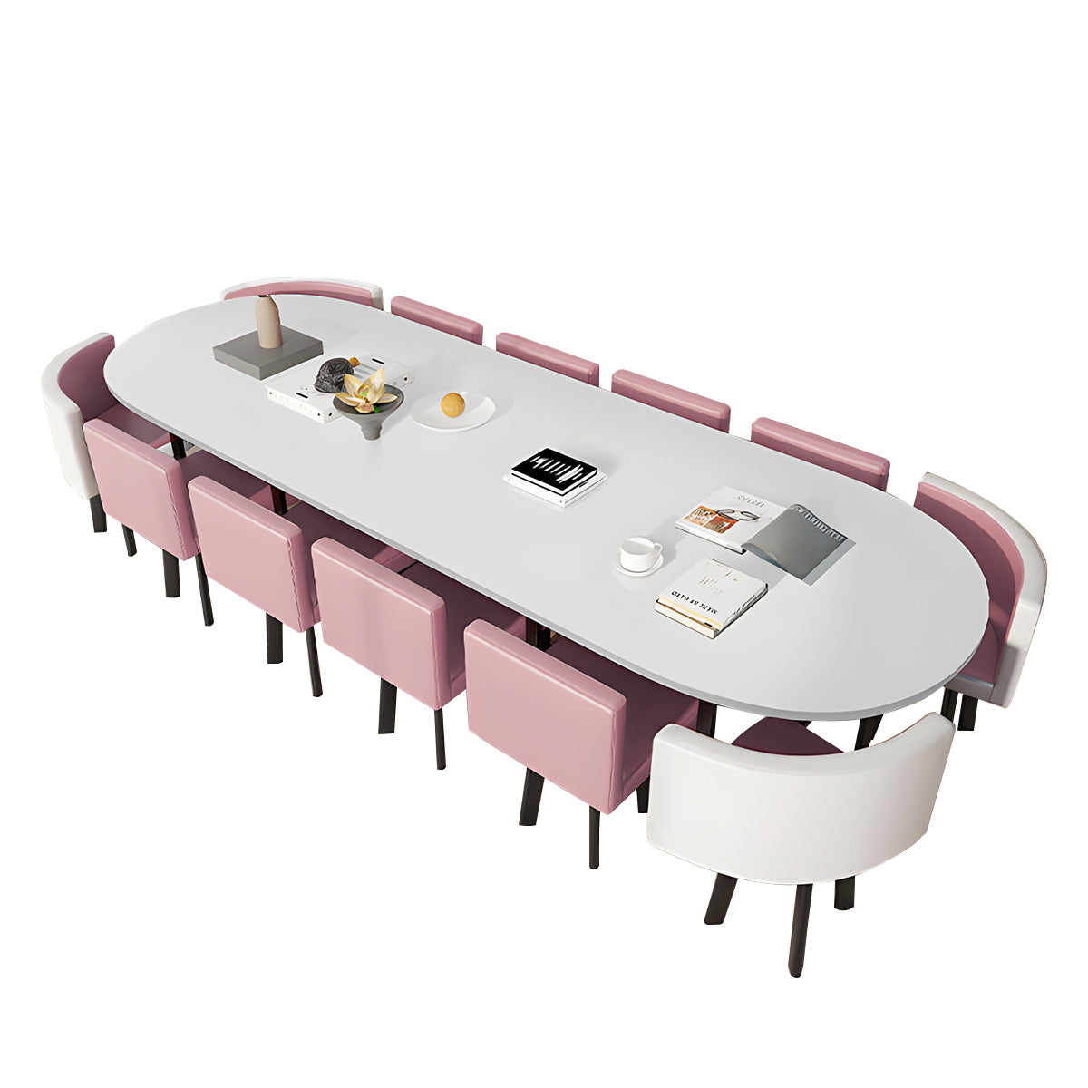 Oval White Conference Table Simple Modern