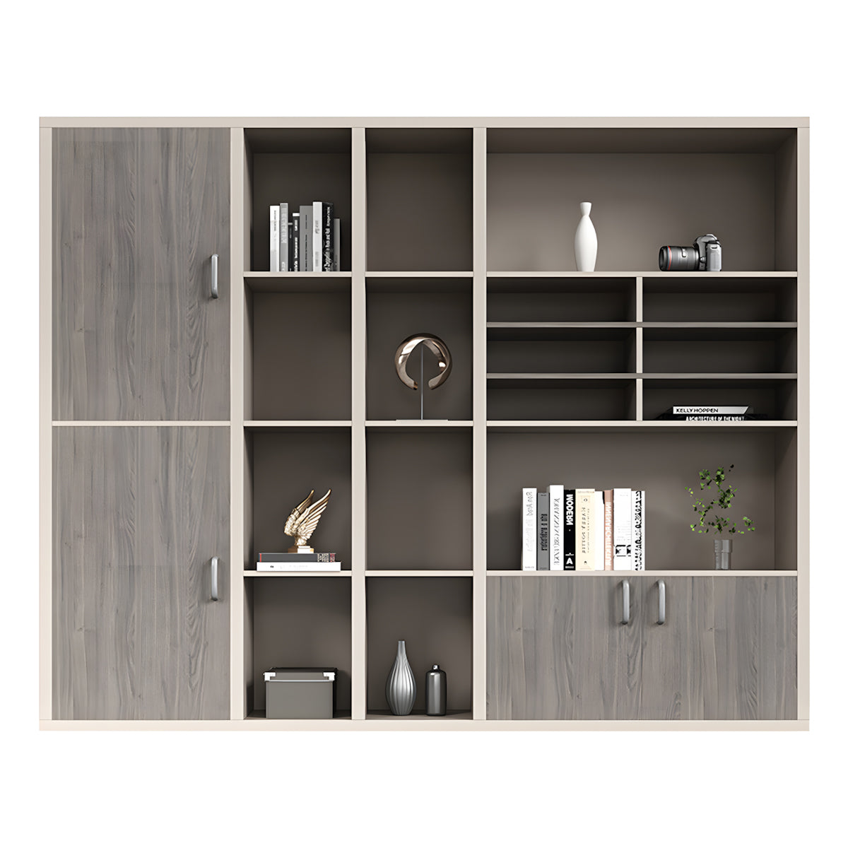 Executive Desk For Work Office Desk With side cabinet For PC With Vent Curtain Board with Wiring BOX