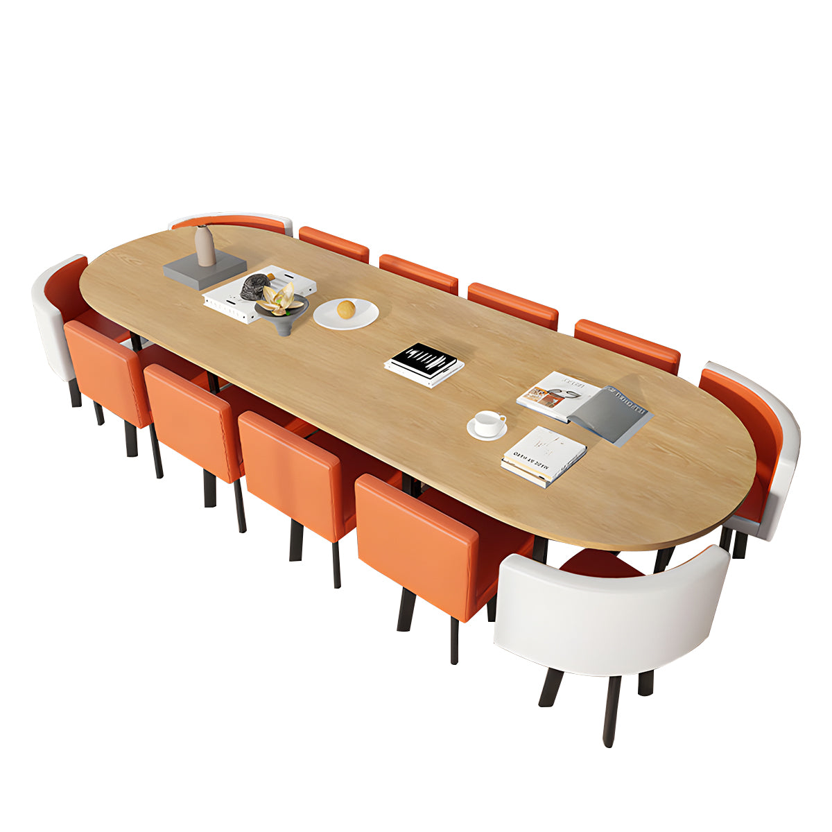 Oval White Conference Table Simple Modern