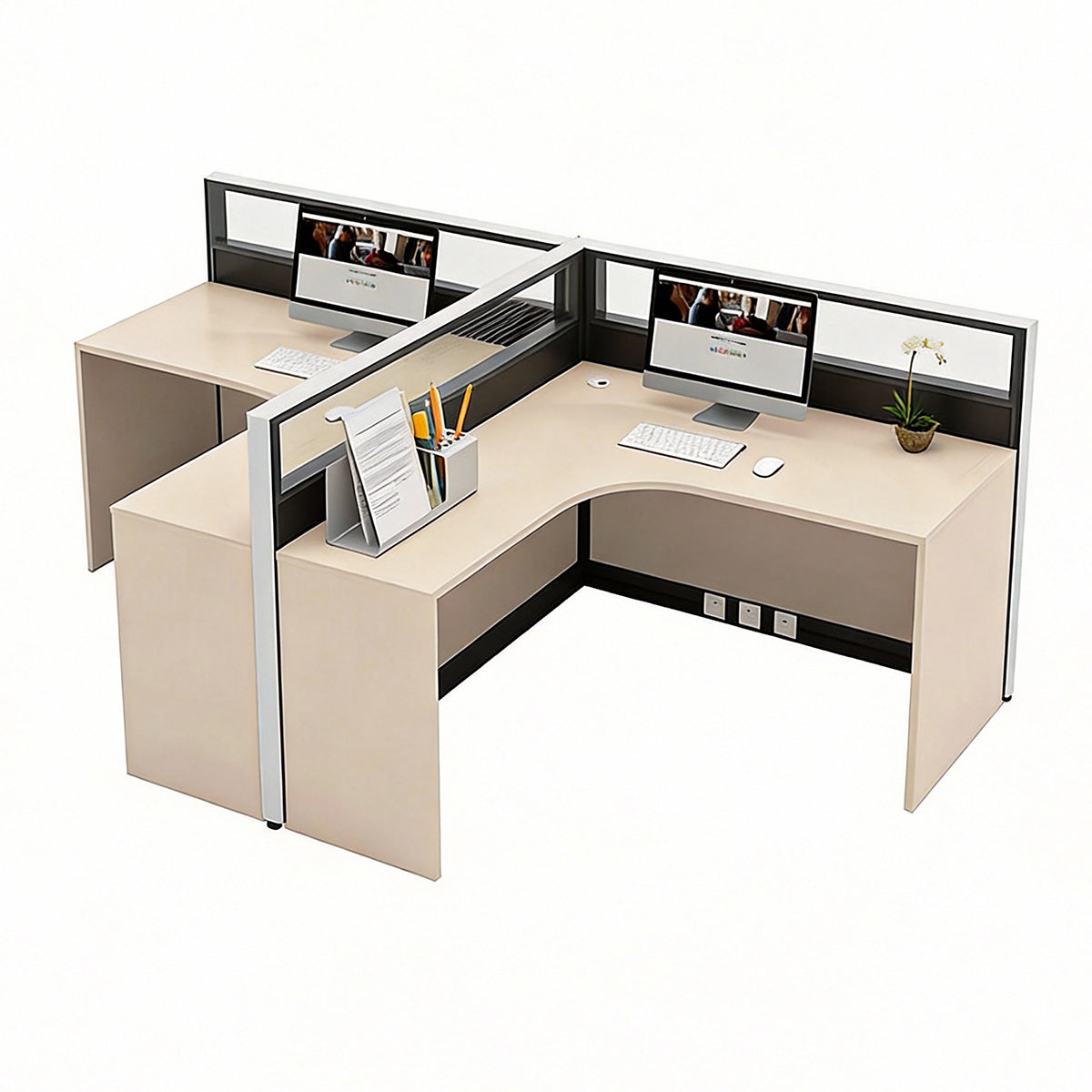 Modern Office Desk with Cable Management for Productive Workspaces
