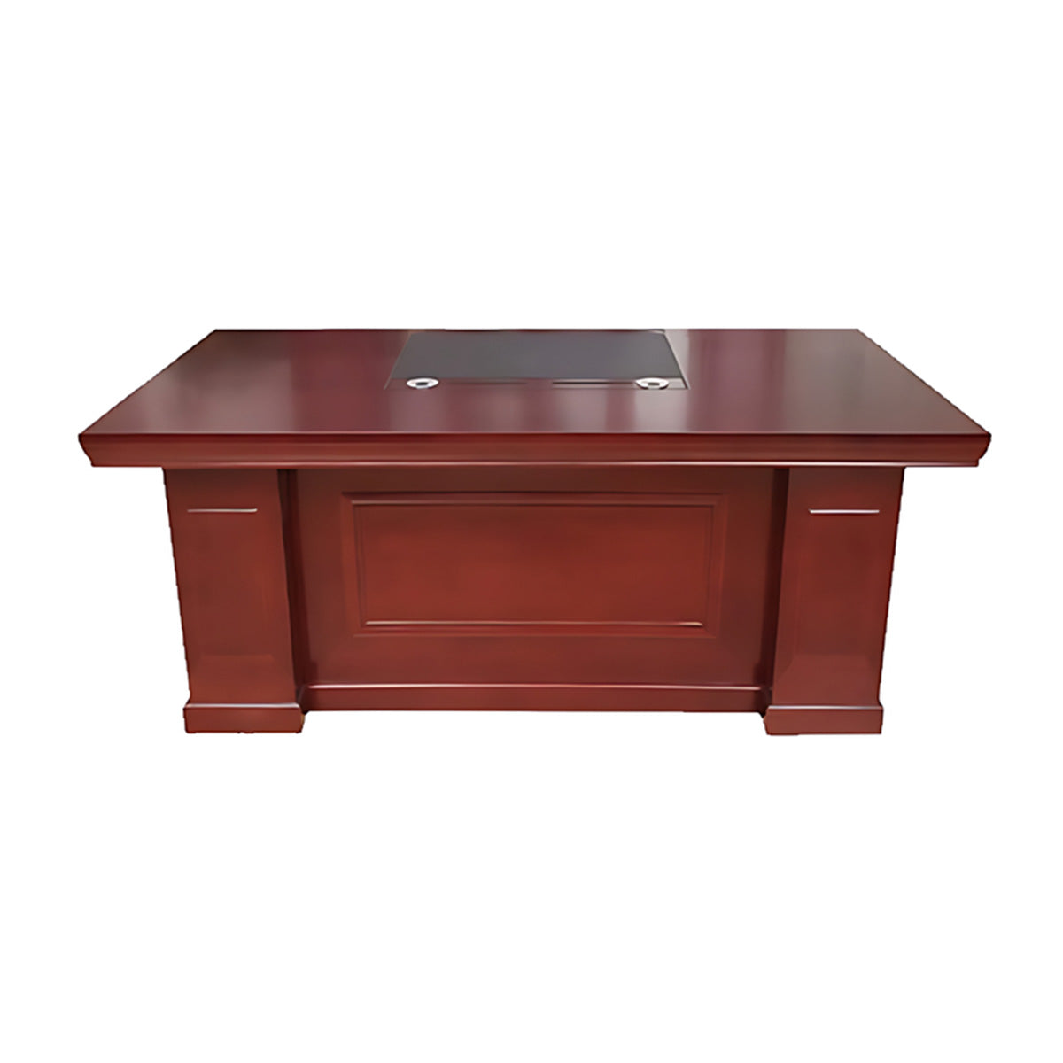 Executive Desk, Desk Without Side Cabinet, Simple Modern Solid Wood Curved Executive Desk Office Writing Desk finish, L63" x W31" x H30", for reception...