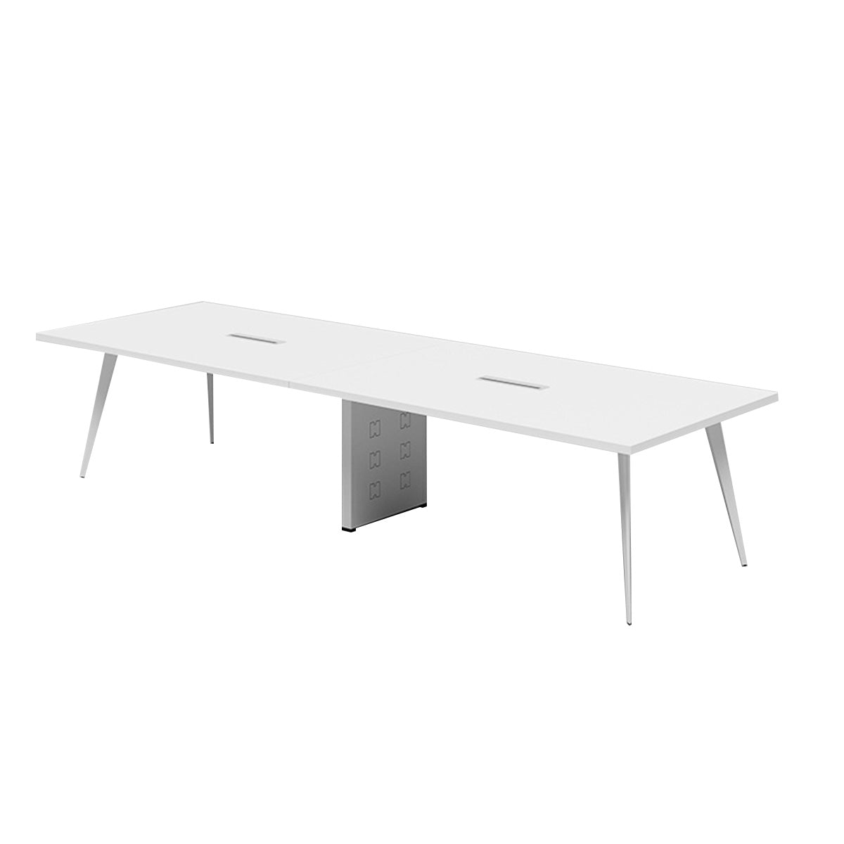 Minimalist Modern All-White Rectangular Conference Table （West Coast)