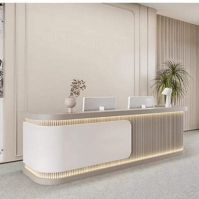 Luxury Reception Desk E1 MDF Eco-Friendly Storage Drawers Keyboard Tray