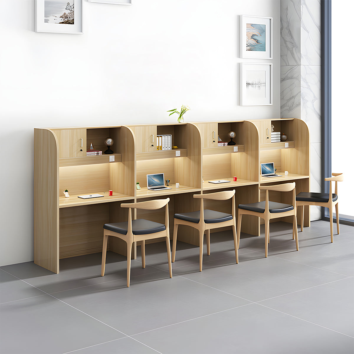 Modern Eco-Friendly Office Desk with Lockable Cabinet