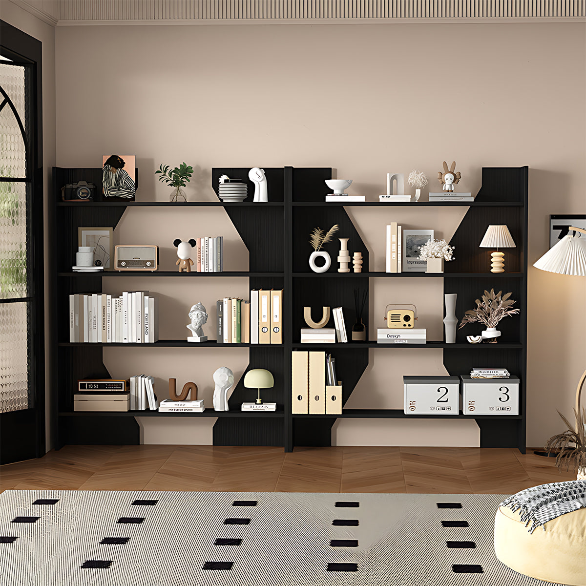 Solid Wood Bookshelf Multi-Layer Vertical Storage Eco-Friendly Durable