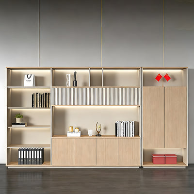 Sleek Storage Cabinet with LED Lighting for Organized Offices
