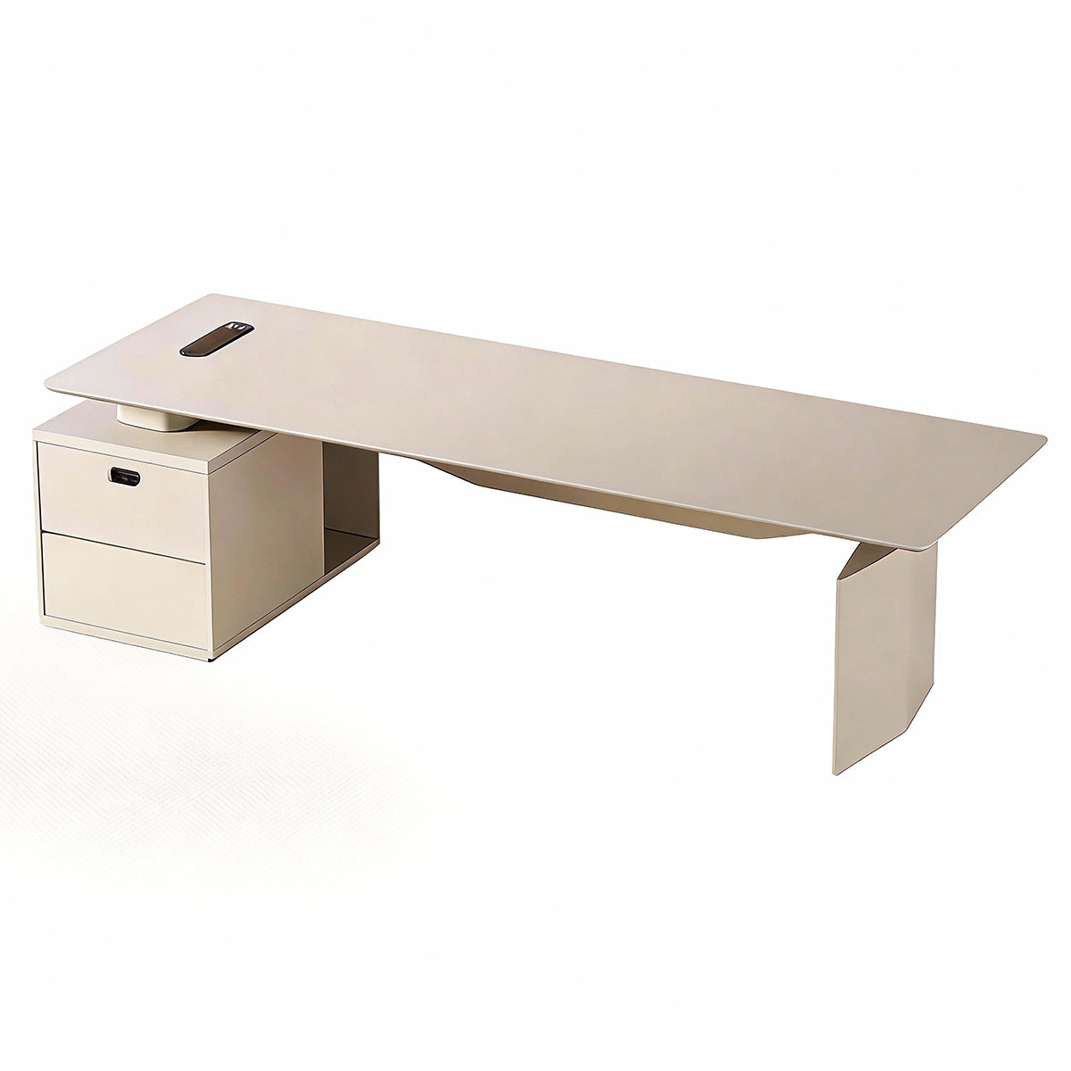 Luxury Modern Executive Desk with Storage & CPU Vent for Office Use