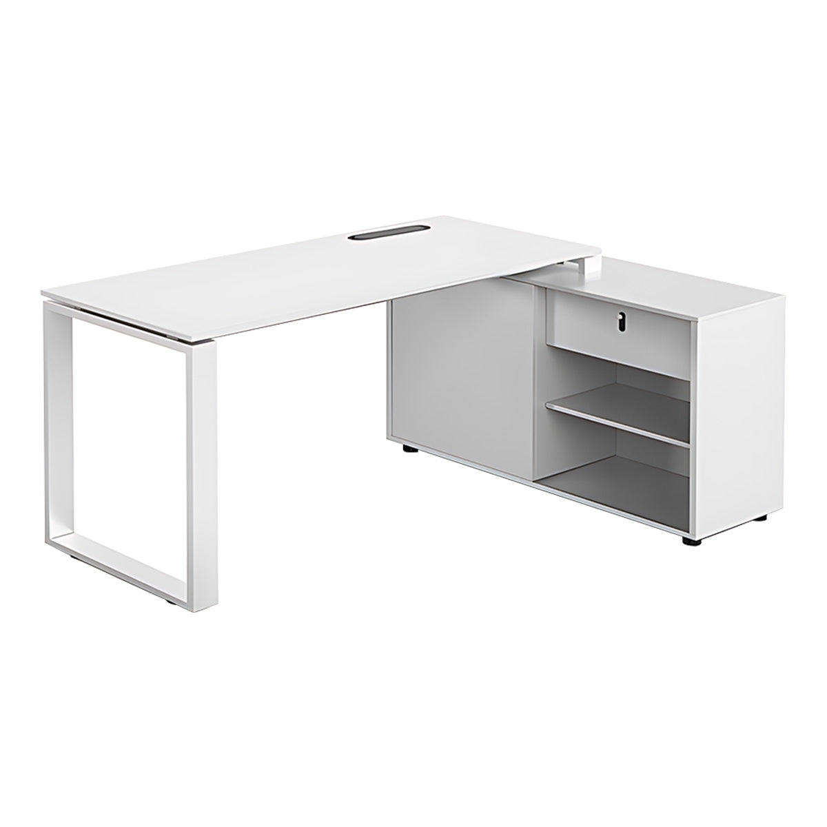 Minimalist Steel Office Desk with Cable Management