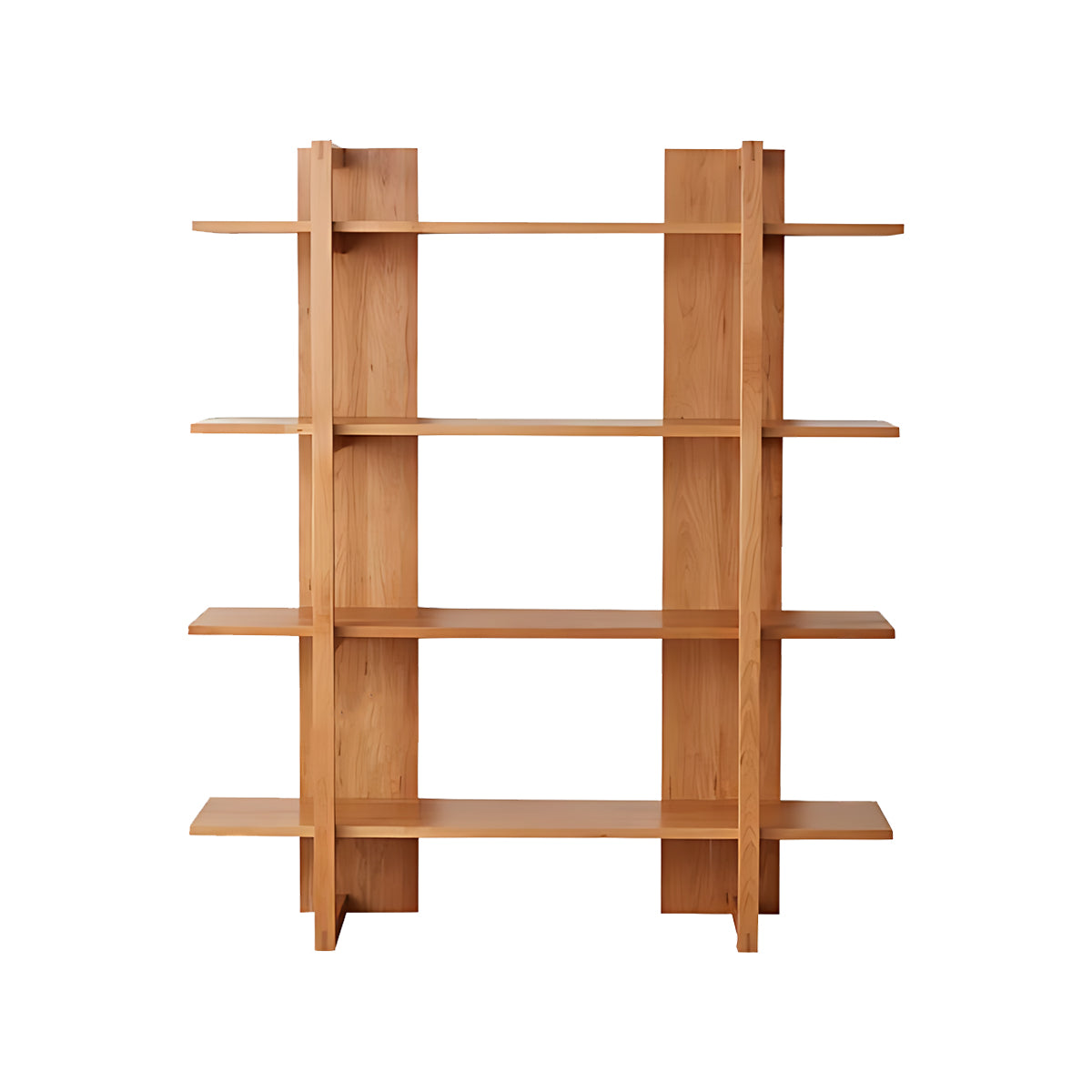 Solid Wood Bookshelf Minimalist Pine Wood Open Shelving Sturdy and Durable