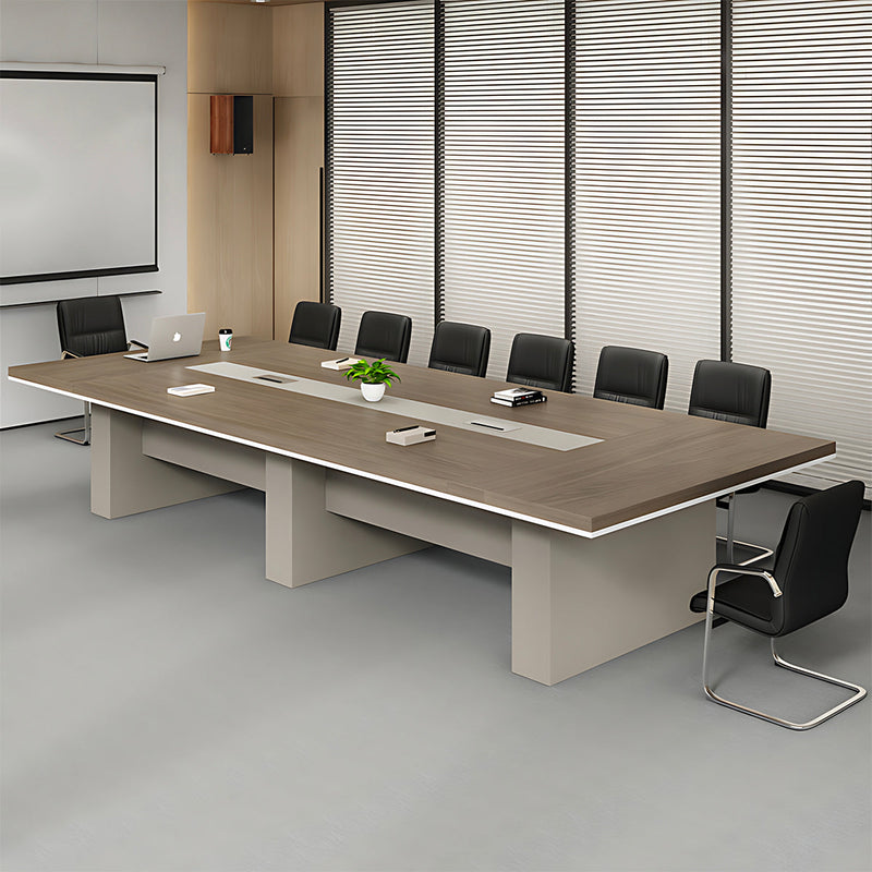 Rectangular Conference Table with Cable Management Eco Friendly Sturdy