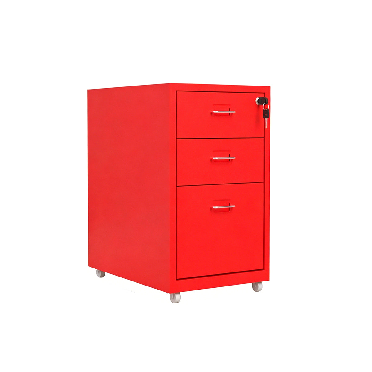 Metal Office Cabinet with Lockable Drawers for Files and Storage