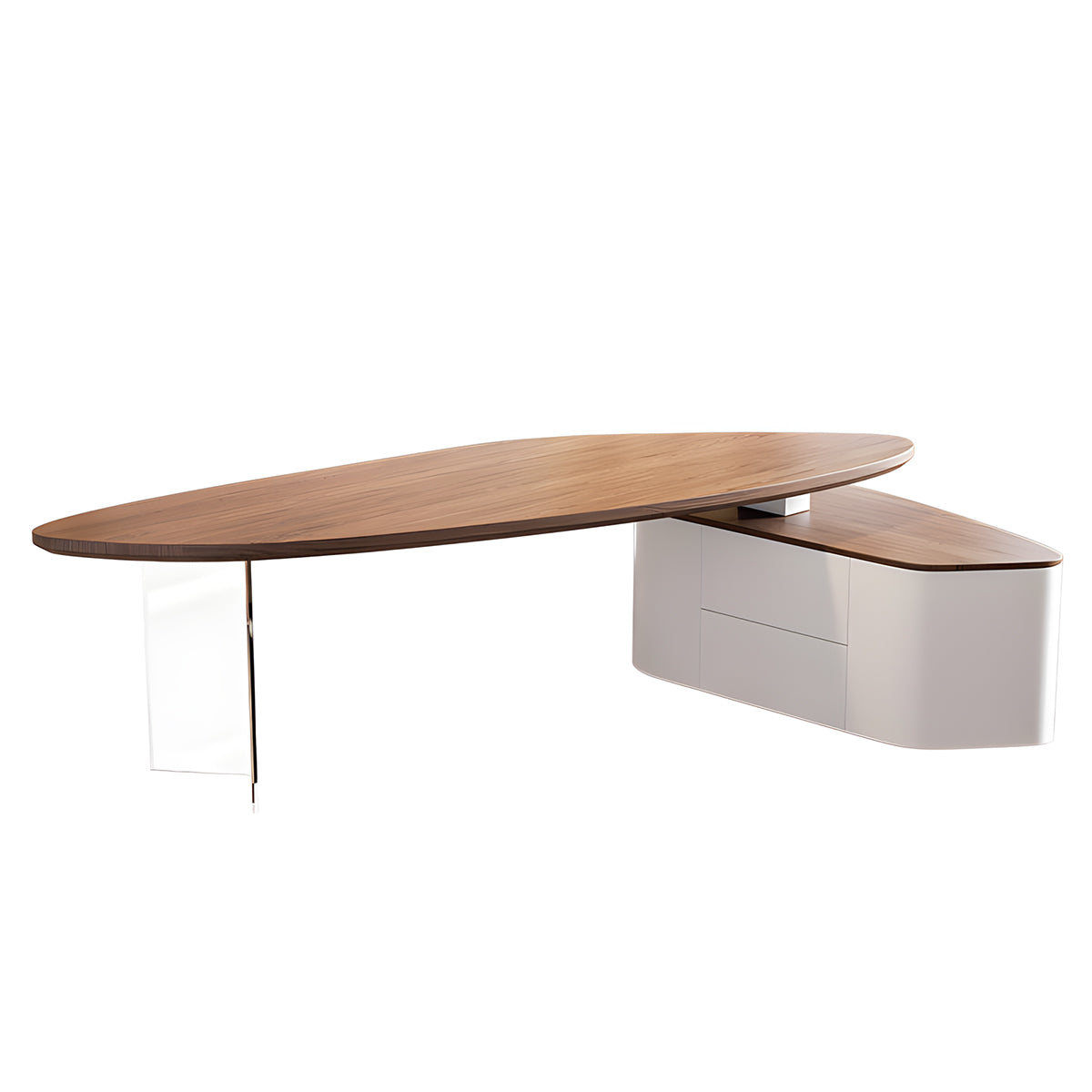 Modern Executive Desk with Acrylic Legs for Manager’s Office