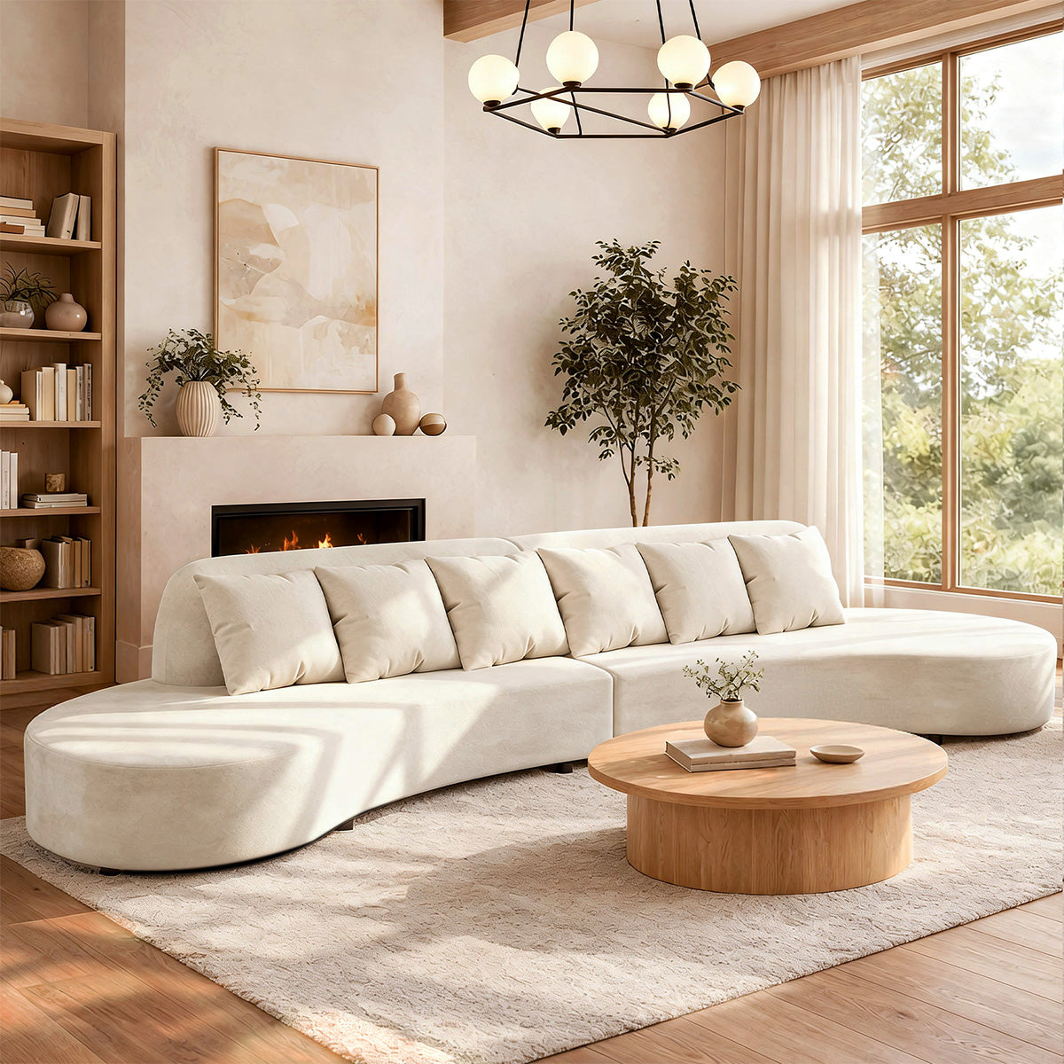 Premium Modern Curved Sofa for Large Living Rooms & Studios（Stock Items）