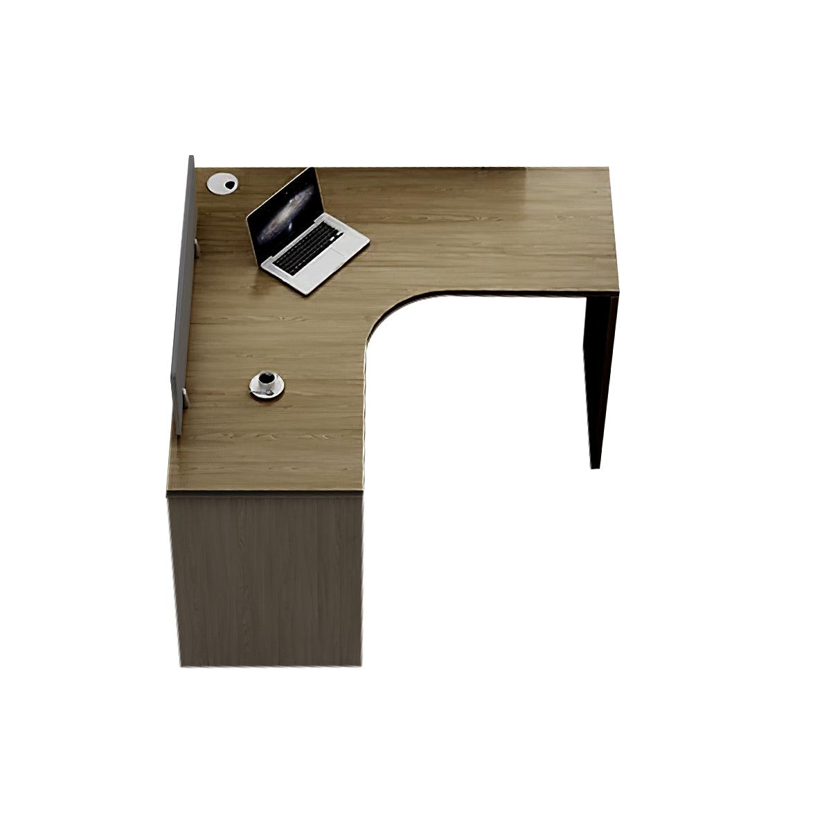 Modern Corner Shaped Employee Office Desk with Partition Panel