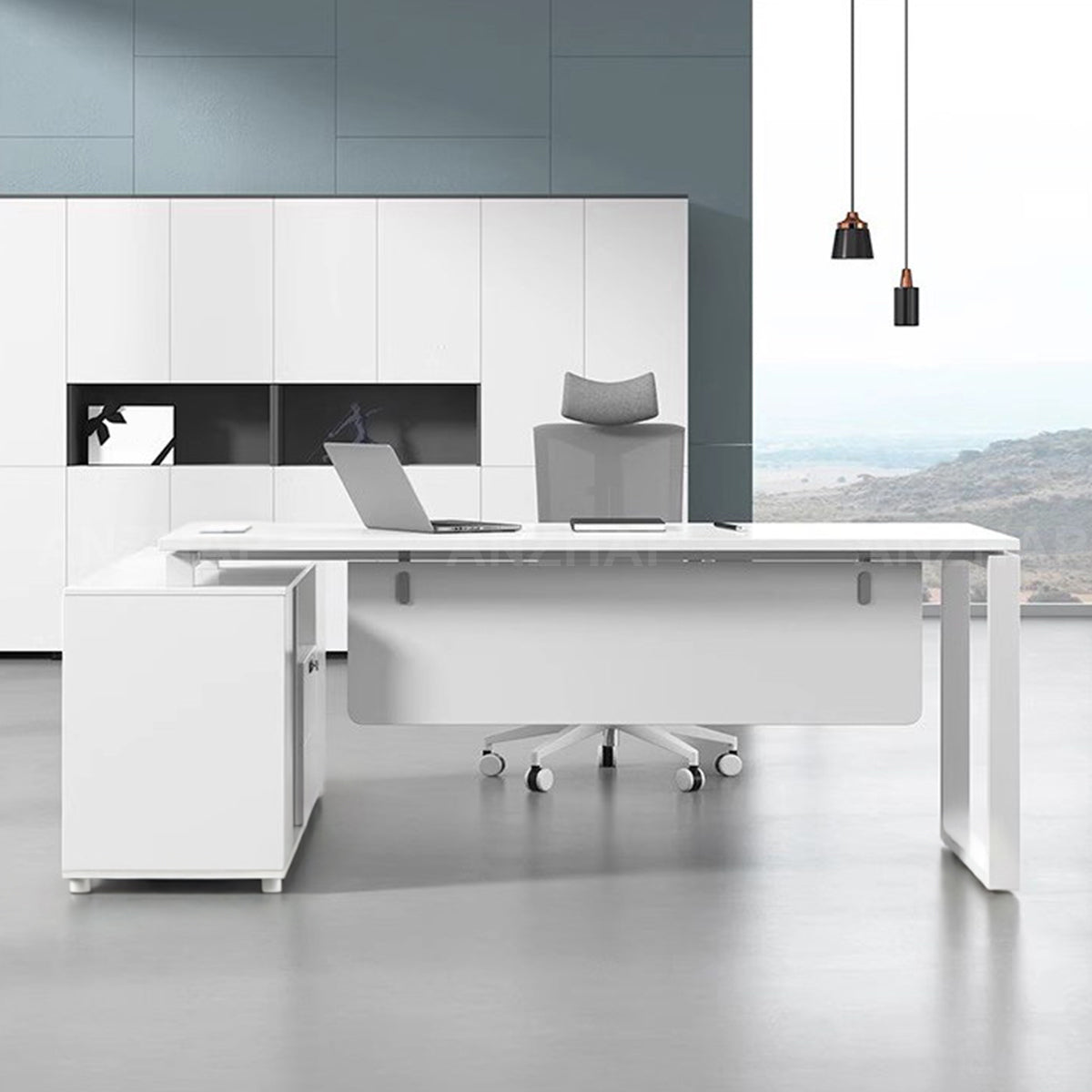 Office Desk, main product view, for executive office workspace, modern executive office furniture