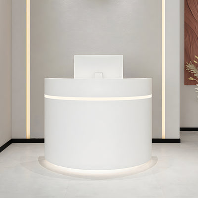 Modern White Reception Counter with LED Lights