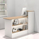 Modern Small Reception Desk with Front Display Shelf for Office & Retail（Sale Event）