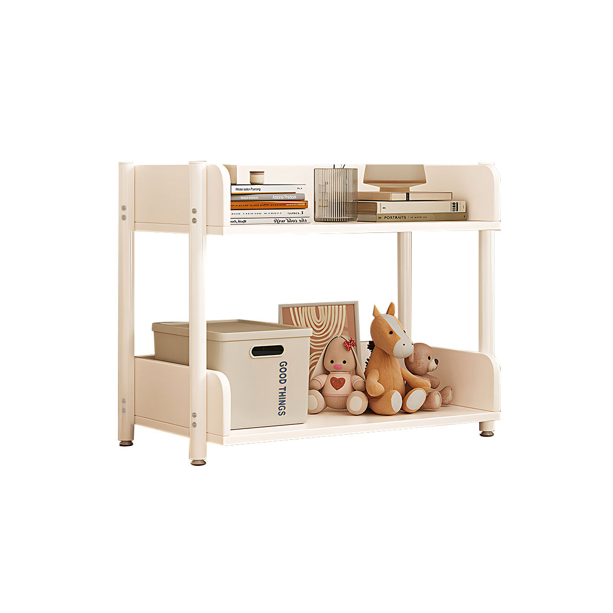 Minimalist Wood Bookshelf with Multi-Layer Storage and Anti-Fall Panels