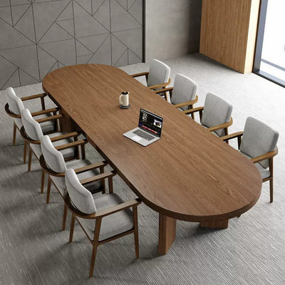 Simple Modern Oval Solid Wood Conference Table Long Table