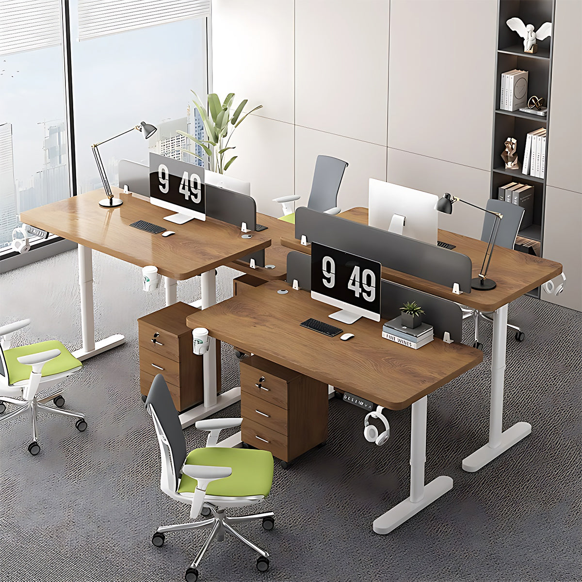 Premium Smart Height Adjustable Desk with Sturdy Steel Frame and Privacy Panel