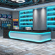 Sophisticated and Stylish L-Shaped Reception Desk with Elegant Light Strip Design and Thick Desktop